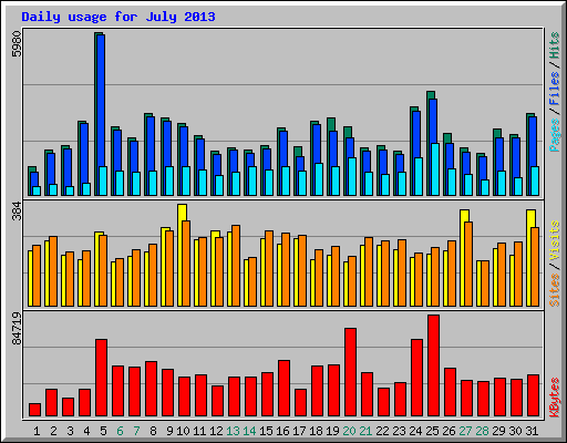 Daily usage for July 2013