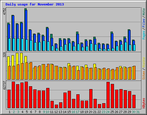 Daily usage for November 2013