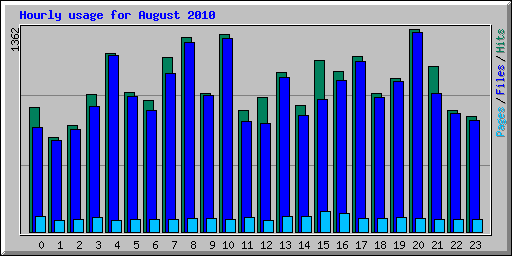 Hourly usage for August 2010