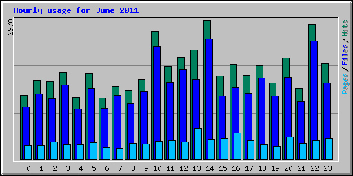 Hourly usage for June 2011