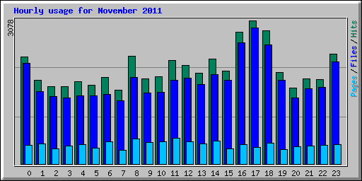 Hourly usage for November 2011