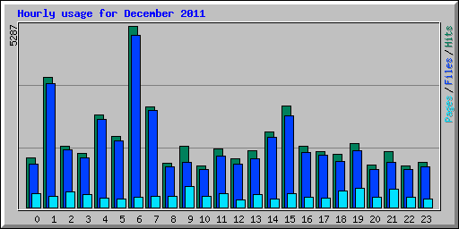 Hourly usage for December 2011