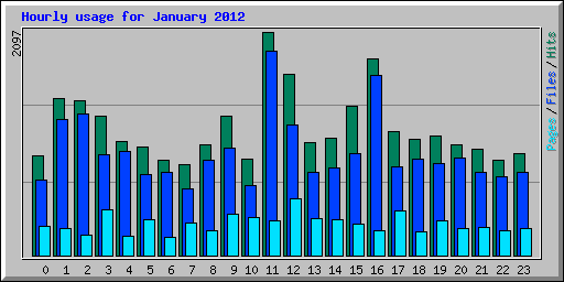 Hourly usage for January 2012