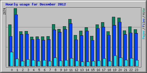 Hourly usage for December 2012