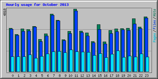 Hourly usage for October 2013