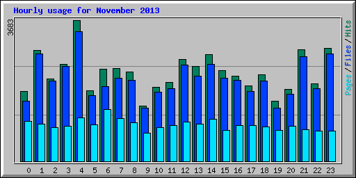 Hourly usage for November 2013