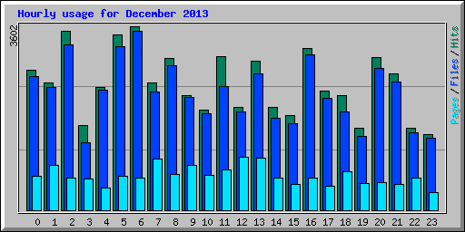 Hourly usage for December 2013