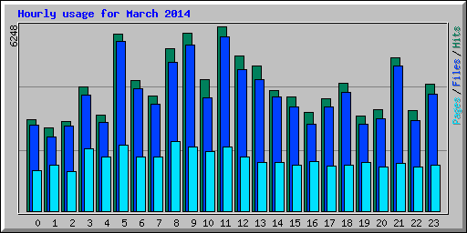 Hourly usage for March 2014