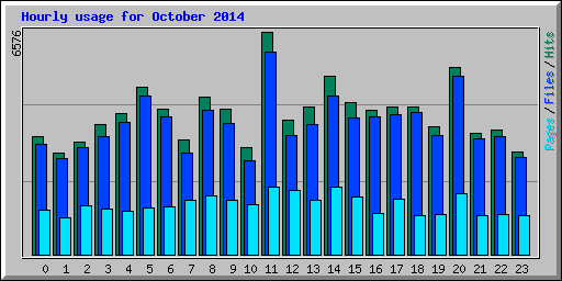 Hourly usage for October 2014