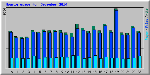 Hourly usage for December 2014