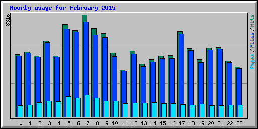 Hourly usage for February 2015