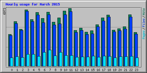 Hourly usage for March 2015