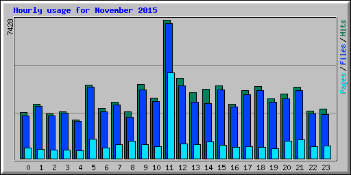 Hourly usage for November 2015