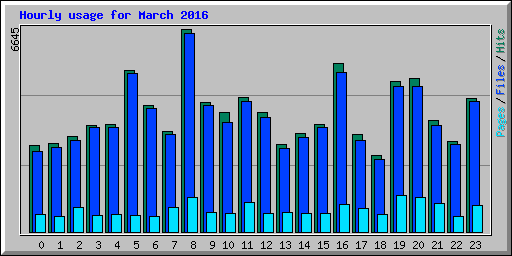 Hourly usage for March 2016