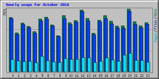 Hourly usage for October 2016