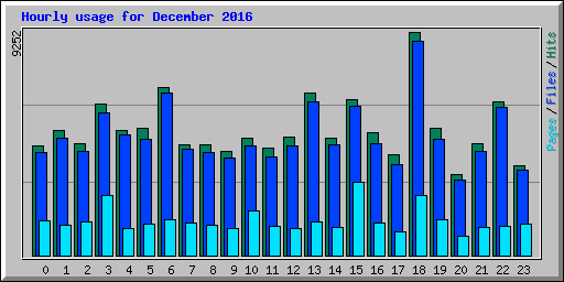 Hourly usage for December 2016