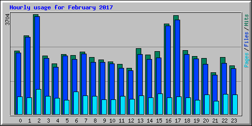 Hourly usage for February 2017