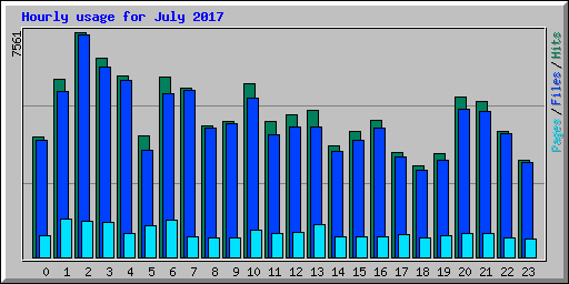 Hourly usage for July 2017