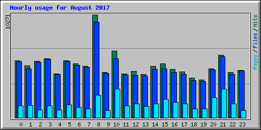 Hourly usage for August 2017