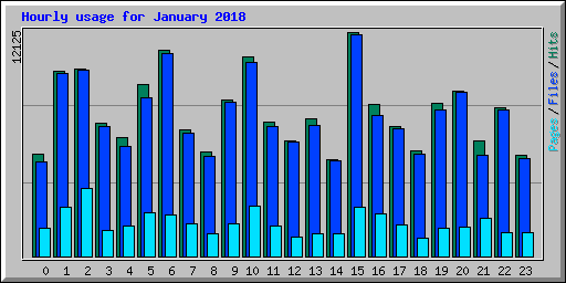 Hourly usage for January 2018